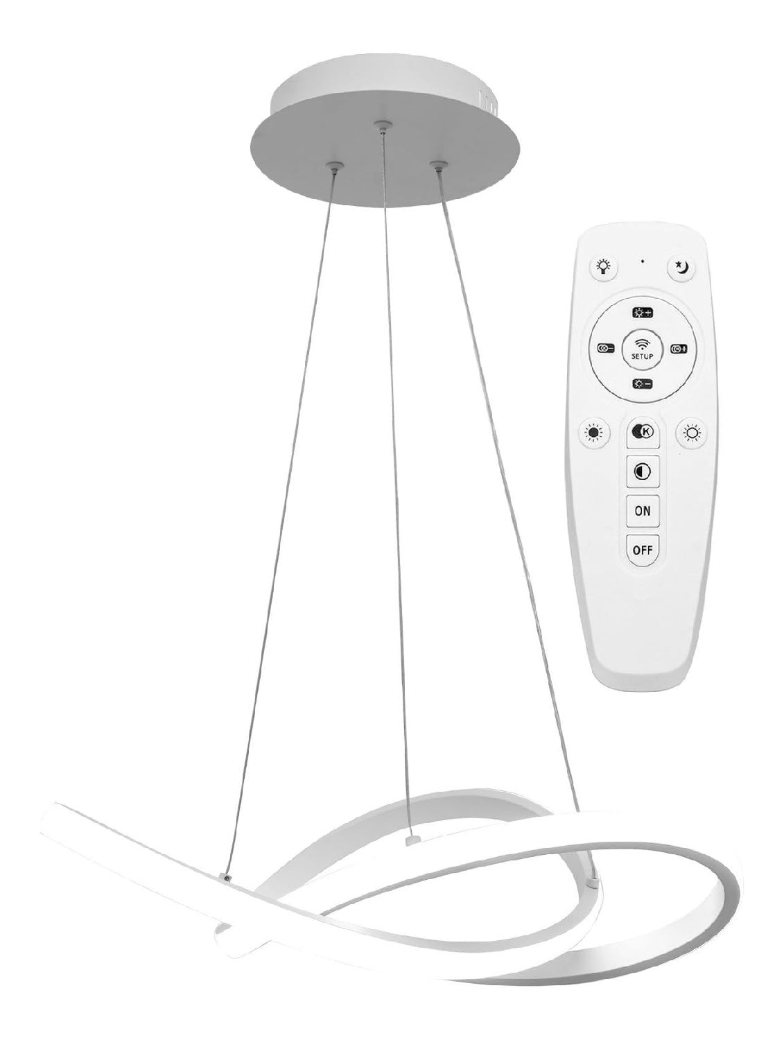 Suspension decoratif Blanc et Ambre avec diffusion lumineuse harmonieuse