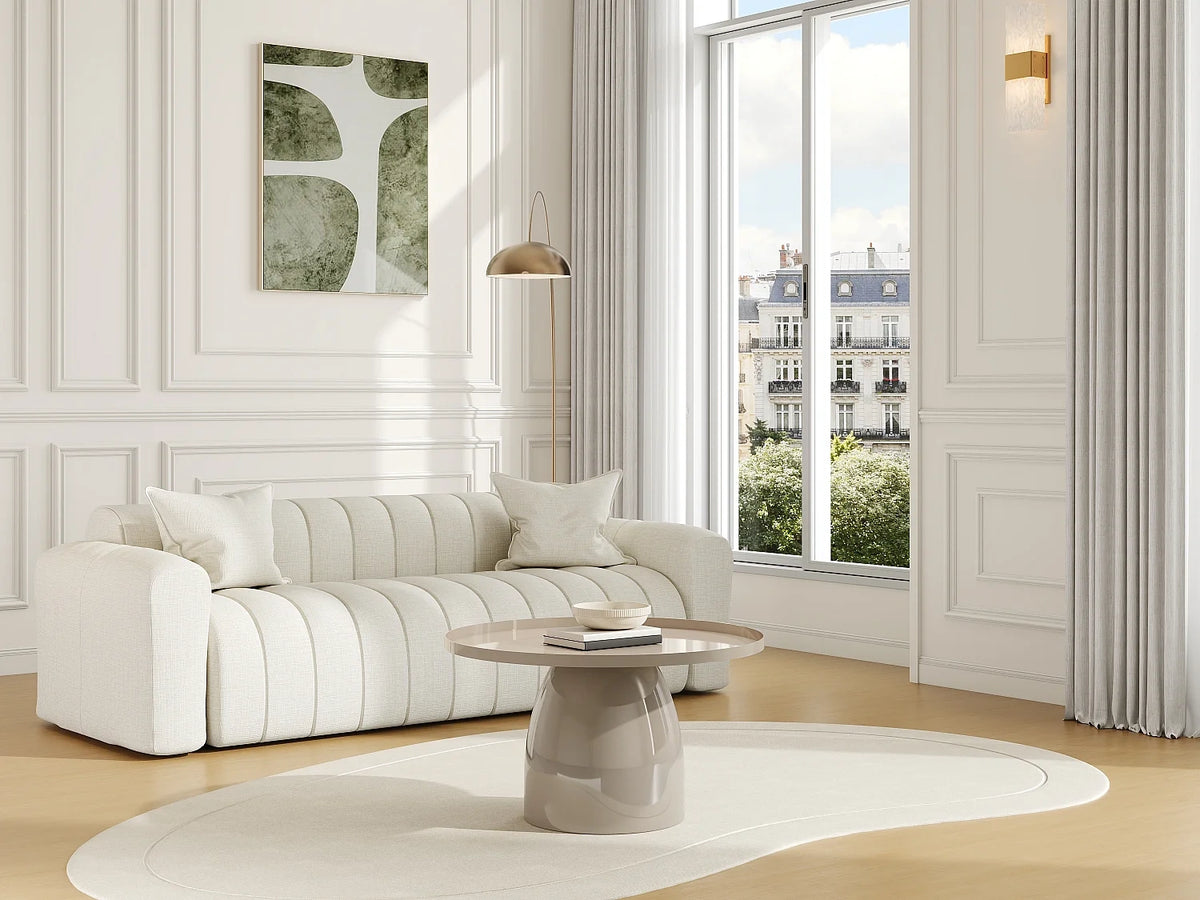 Table basse metal Beige brillant Dimensions L60 P60 H39
