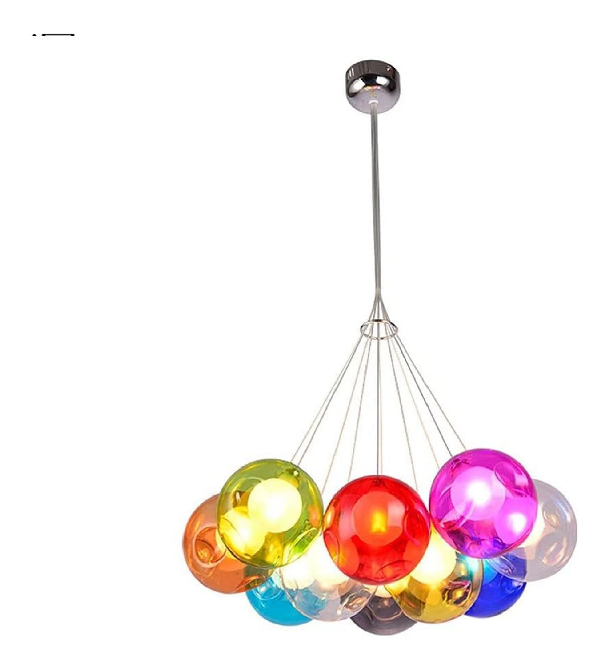 Luminaire Ambre et Rouge a silhouette graphique de type suspension 3W 2700K