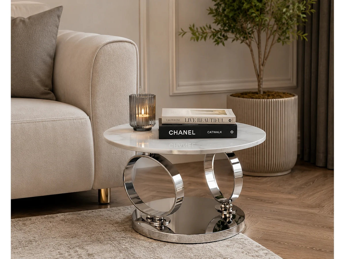 Table basse blanc 70x45 cm