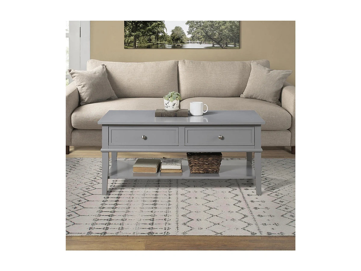 Franklin Table basse tiroirs MDF gris