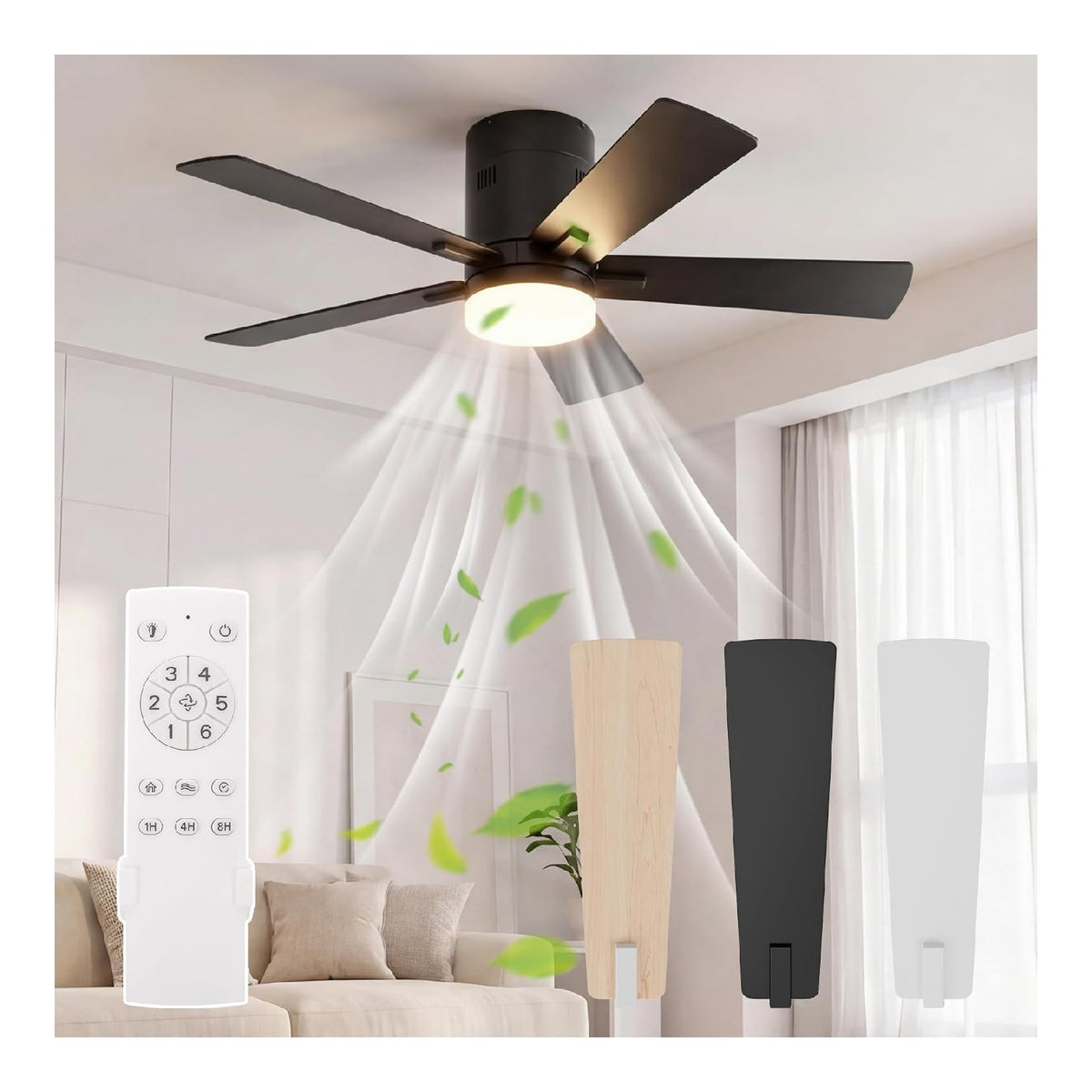 Luminaire Noir et Blanc a presence elegante et lumiere agreable 3000 K
