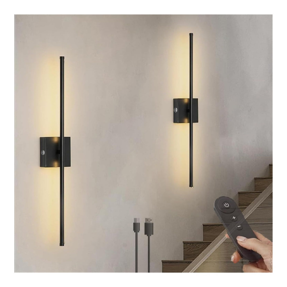 Solution lumineuse Noir et Ambre au dessin sobre en format applique murale 3000K