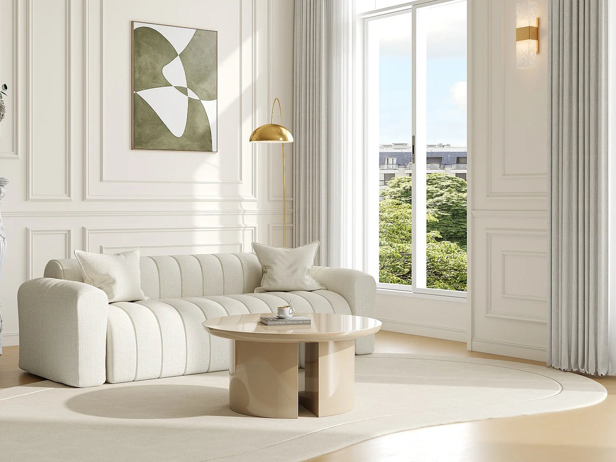 Table basse MDF Beige laque Dimensions L90