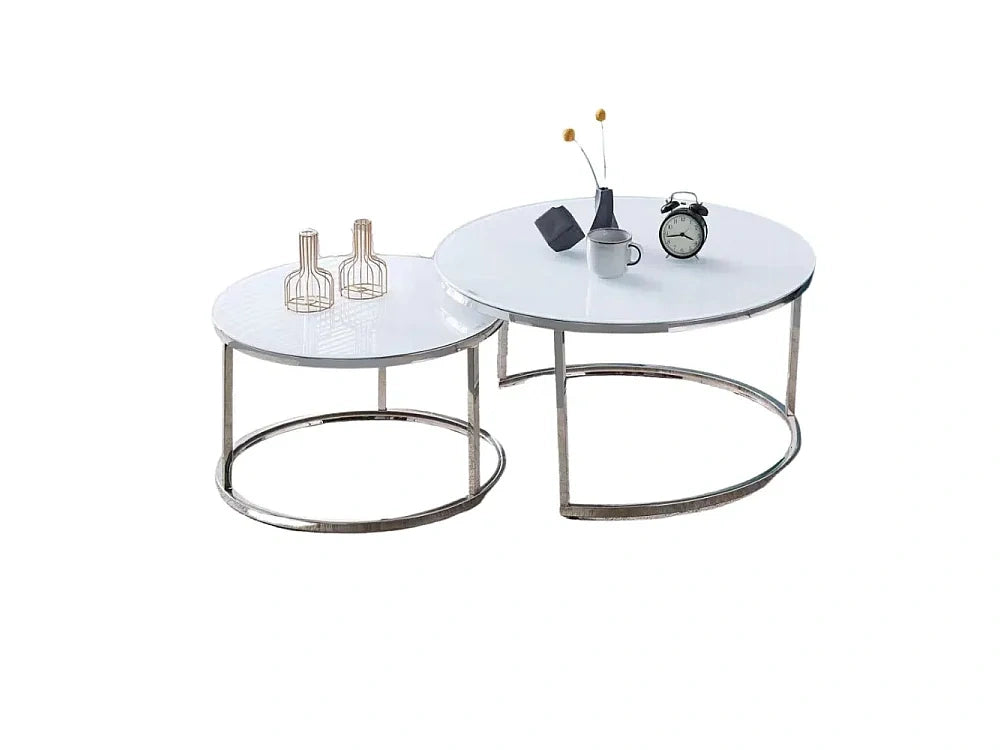 Set de 2 Tables basses blanc - ARTO