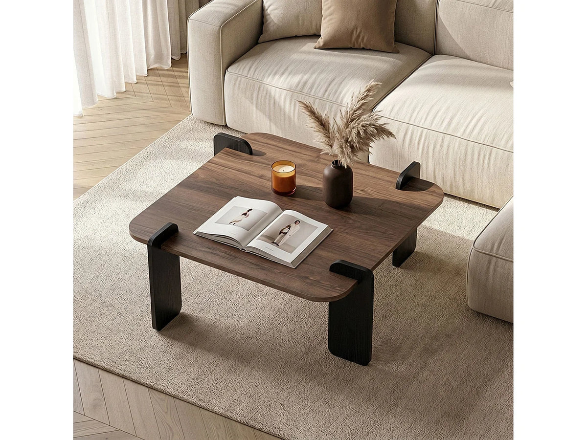 Table basse noyer 90x90 cm