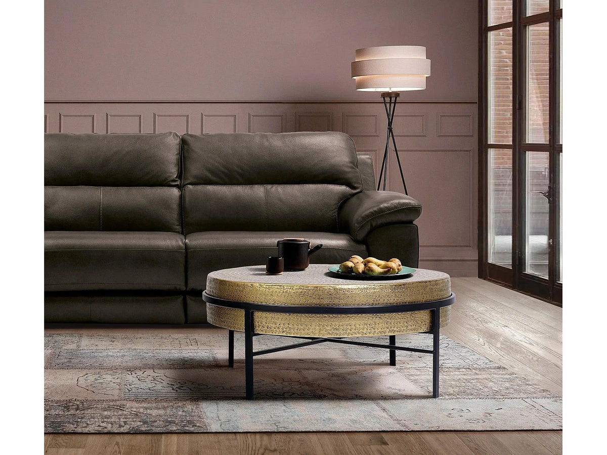 Metal - Table basse 37 x 82 x 82 cm industriel