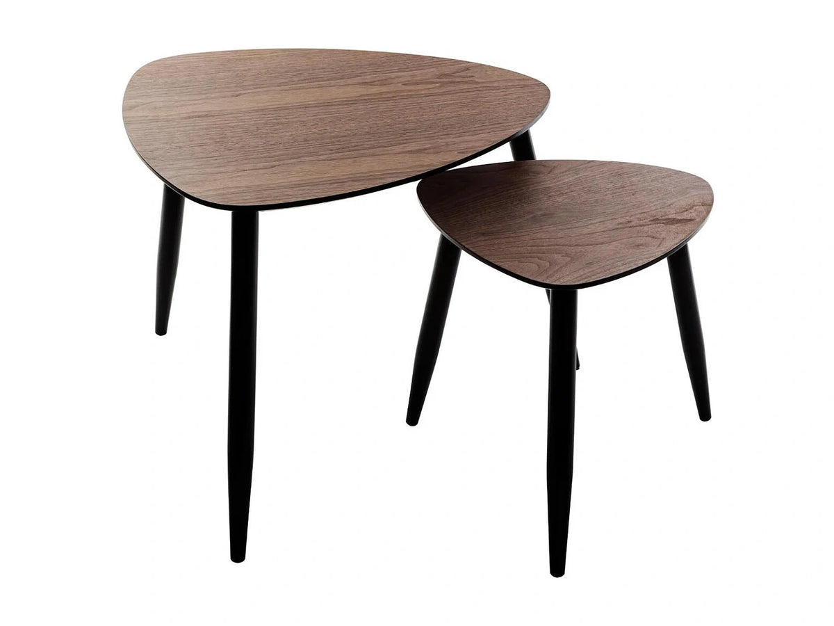 Table basses Bois fonce avec tables gigognes empilables