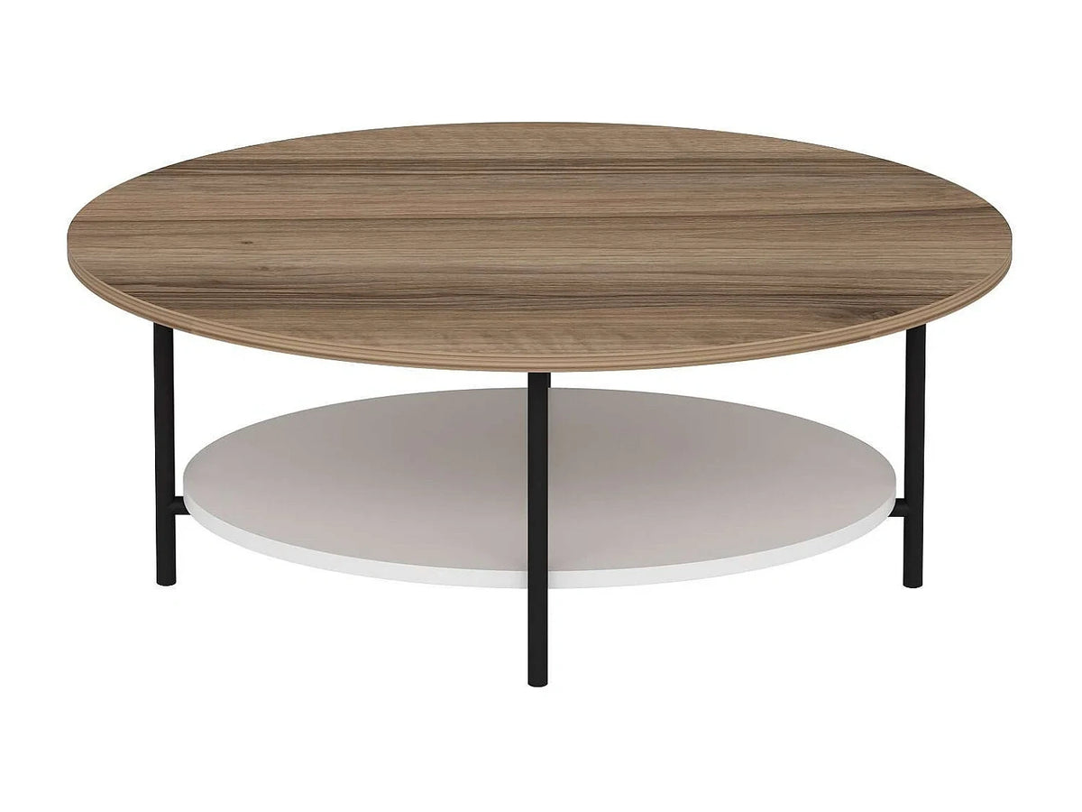 Table basse etagere Ombeline bois Beige blanc