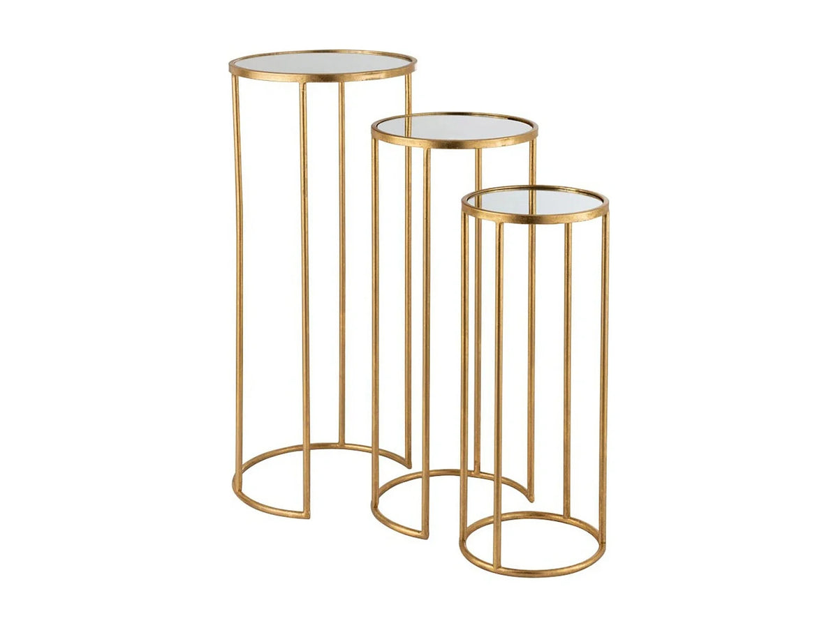 Bois clair - Table basses avec tables gigognes empilables