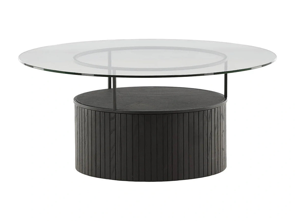Bovall table basse 90cm noir, verre.