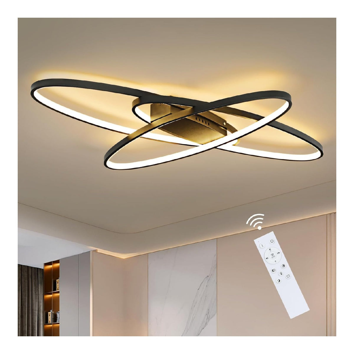Plafonnier Noir et Blanc au style moderne avec conception fonctionnelle 68W 3000K