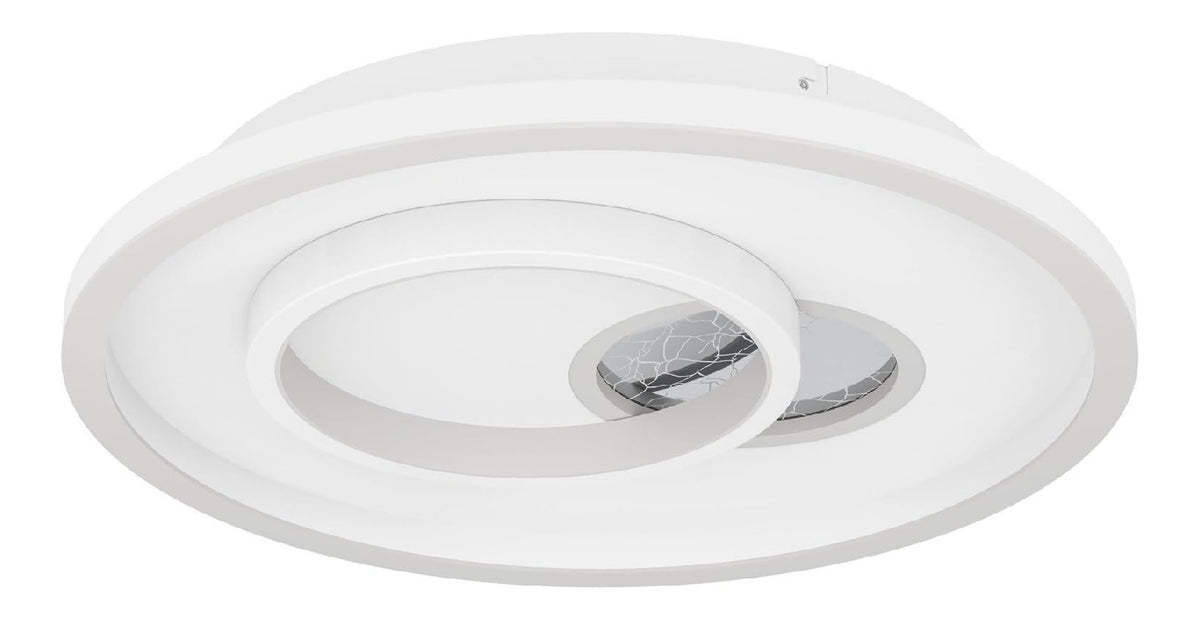 Luminaire Blanc et Argente a silhouette graphique de type plafonnier