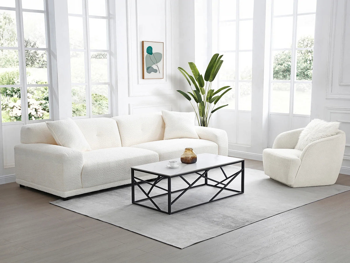 Table basse marbre en metal