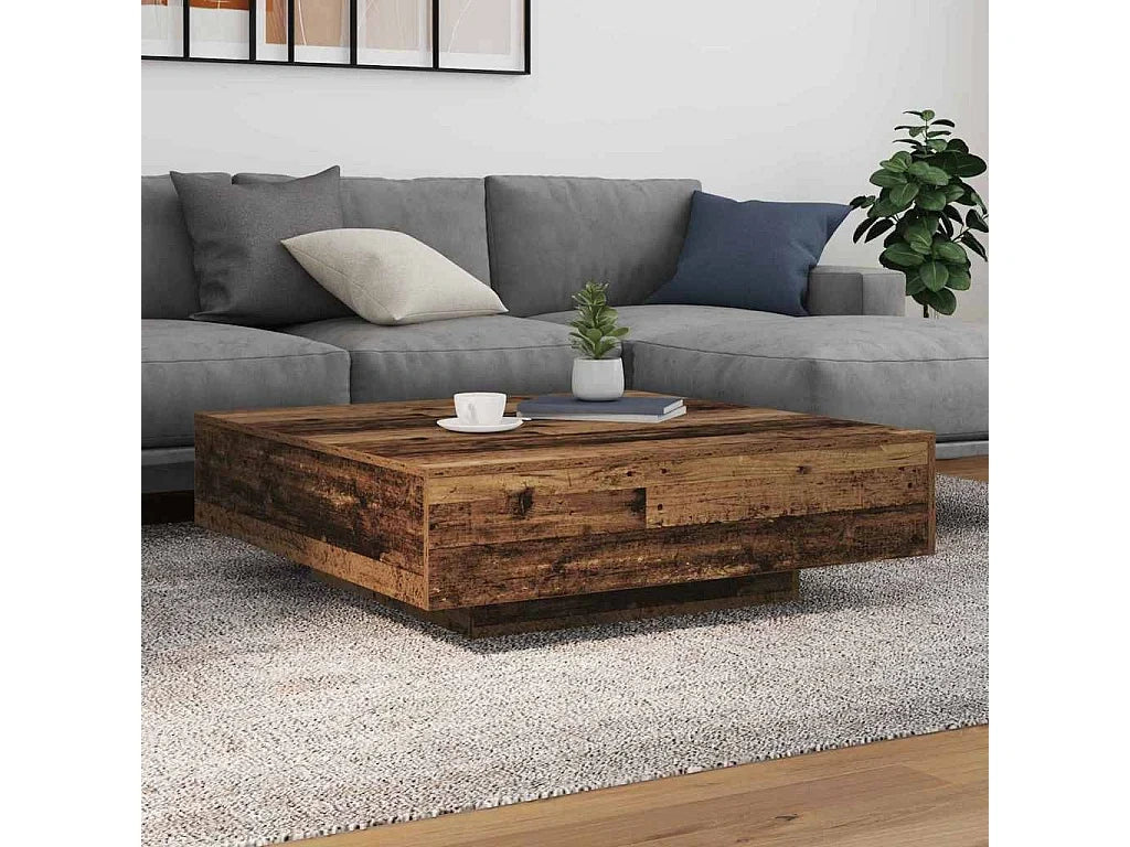 Table basse Blanc en bois d'ingenierie 100 x 100 x 31 cm