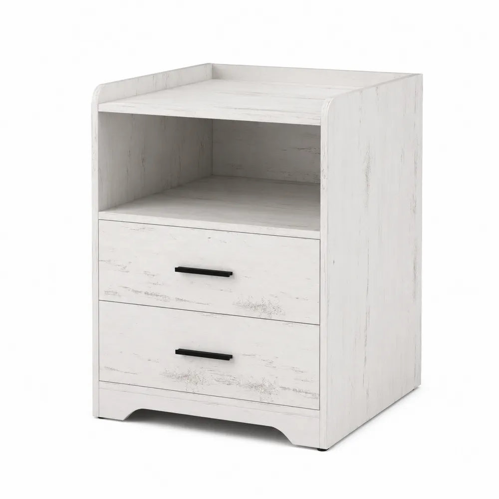 Table de chevet en bois blanc avec
