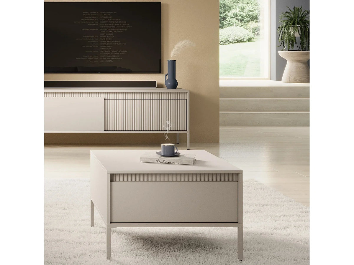 Table Basse Carree Ferrato 68 cm Tiroir