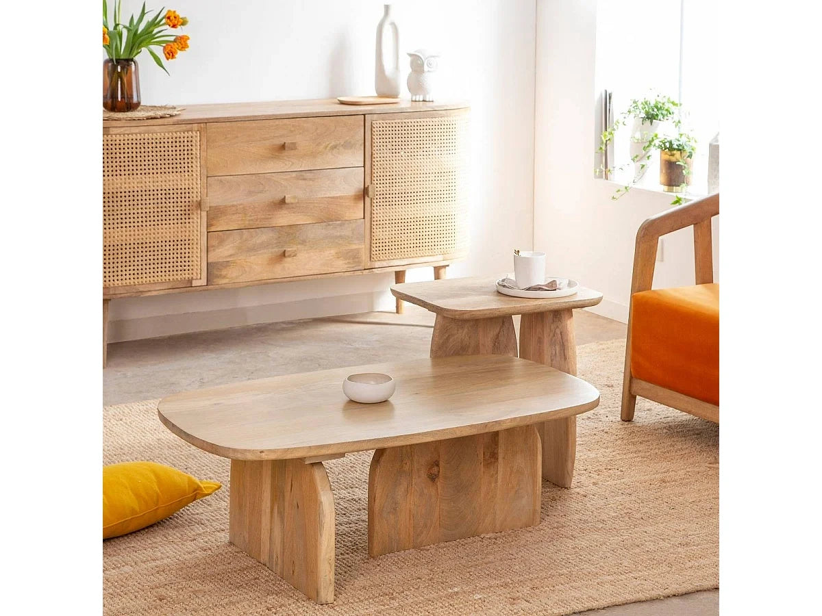 Set de tables basses bois manguier Tom