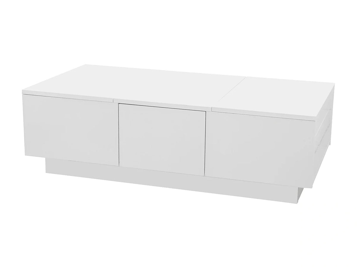 Table basse 100x50x31 cm, rangement push pull, tiroirs