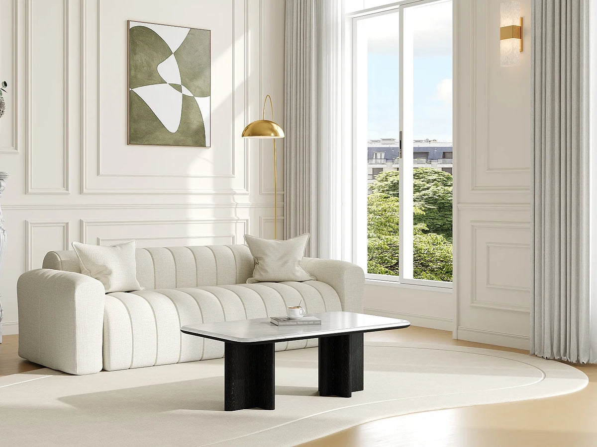 Table basse marbre - frene