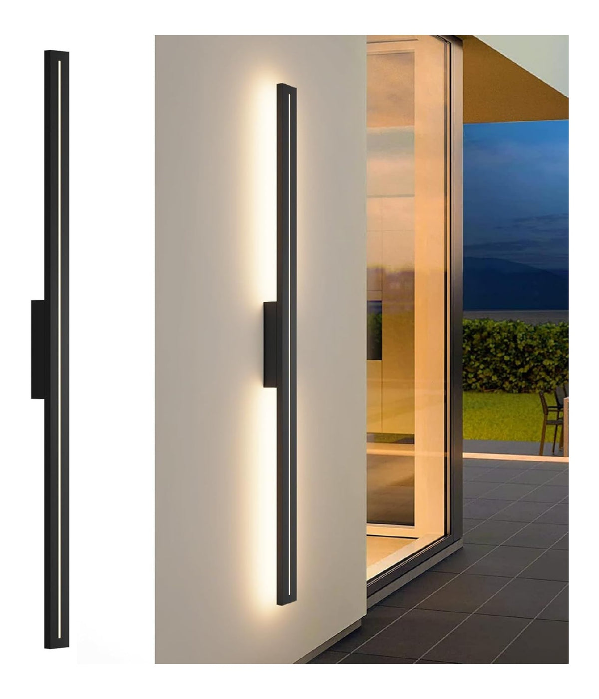 Applique murale Noir et Ambre a presence elegante et lumiere agreable 40W IP54 3000K
