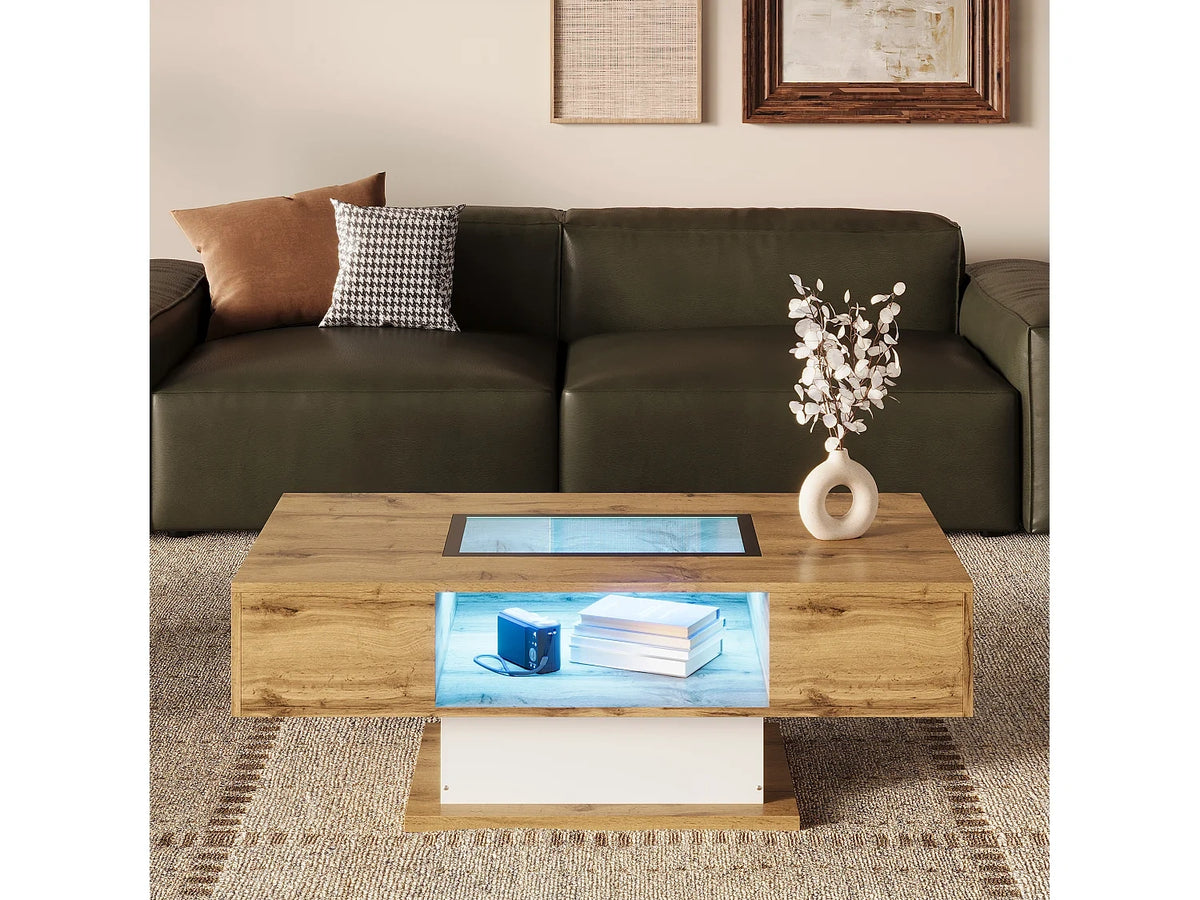 Vert - Table basse avec tiroirs de rangement