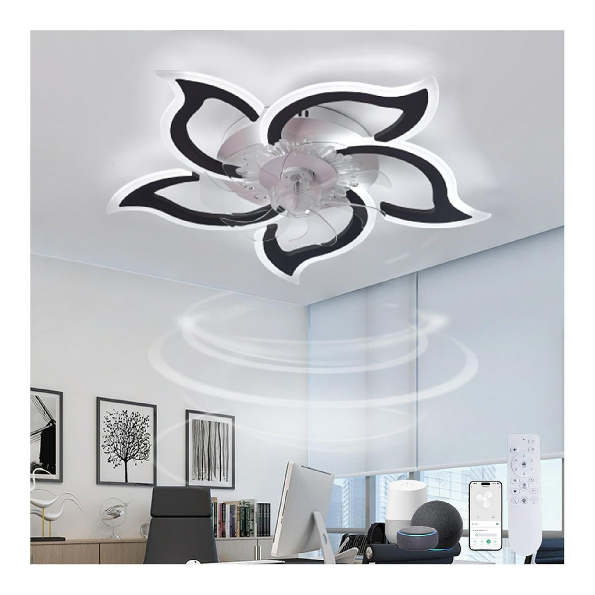 Solution lumineuse Noir et Blanc au dessin sobre en format plafonnier