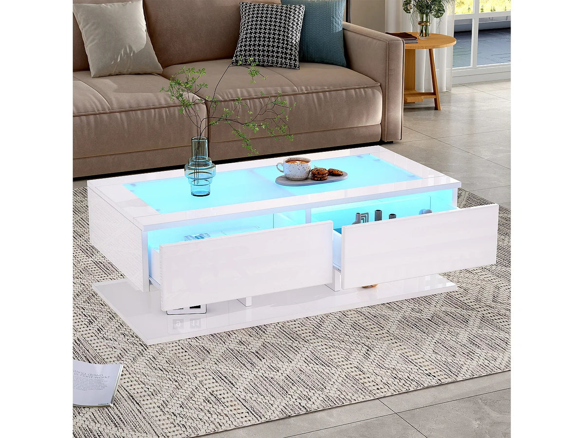 Blanc verre - Table basse