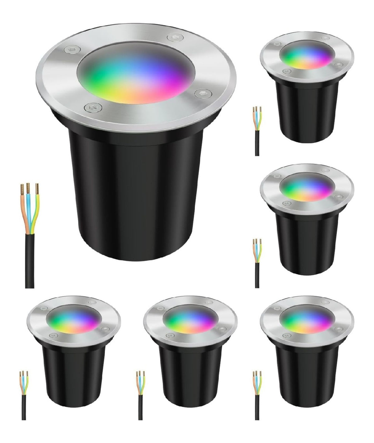 Solution lumineuse Blanc et Vert au dessin sobre en format lampadaire 5 W IP67 GU10