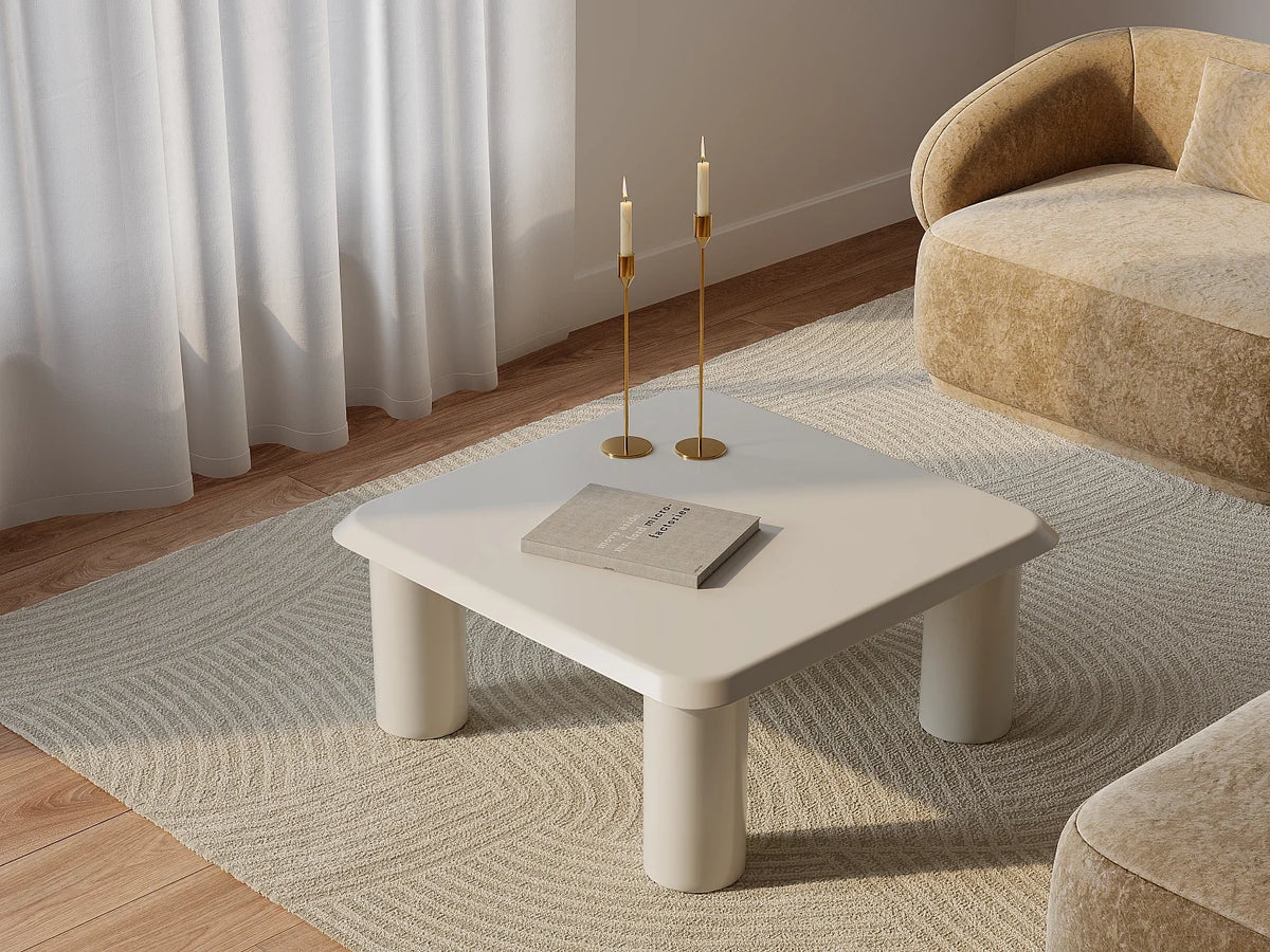 Table basse creme en metal