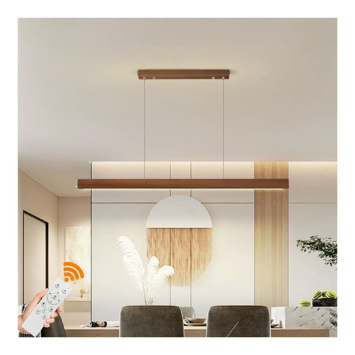 Luminaire Noir et Blanc a silhouette graphique de type suspension 36W