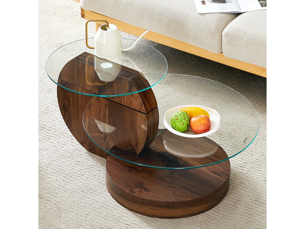 Table basse 70 50 cm plateaux verre
