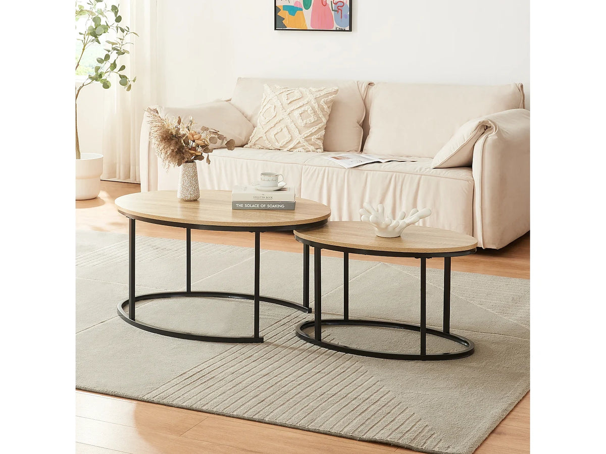 Table basses chene avec tables gigognes empilables - Niederlande