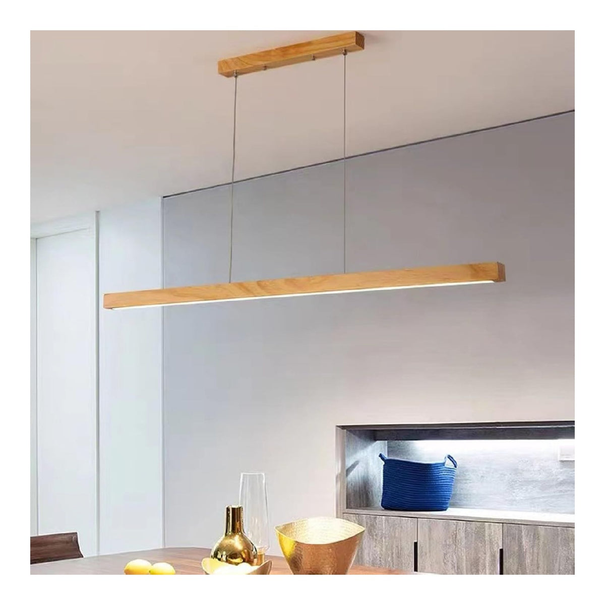 Suspension Ambre aux lignes epurees avec eclairage confortable 22W 3000K