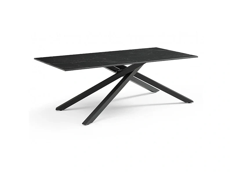 Table basse 120x60 cm ceramique noir marbre