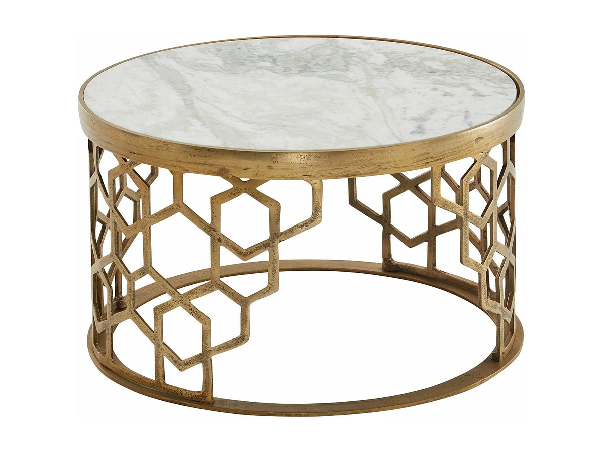 Table basse 60x60x36 cm marbre en metal