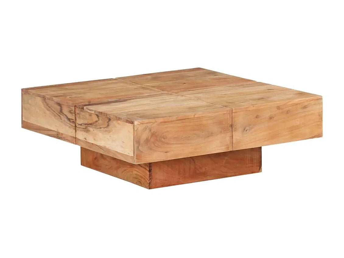 Table basse Acacia en bois d'acacia 80x80x28 cm