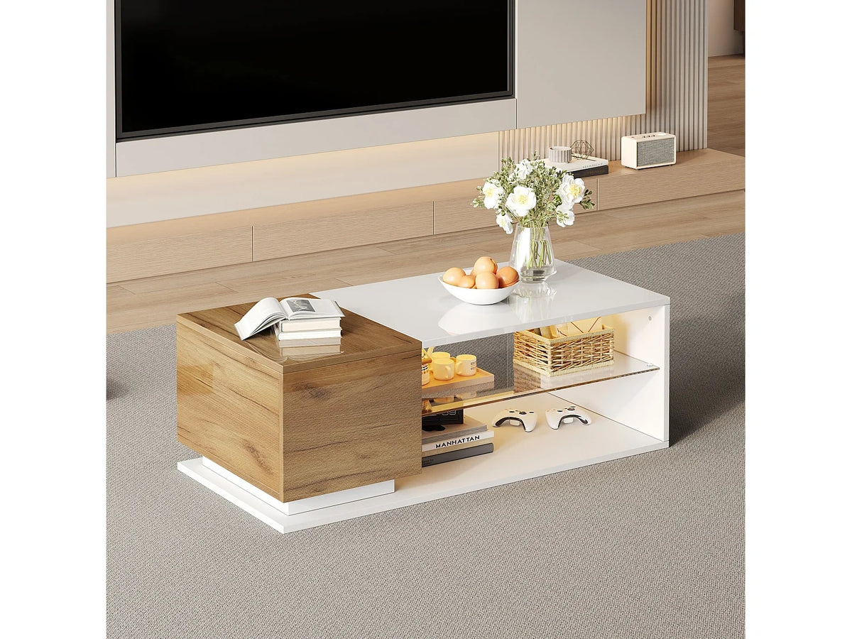 Table basse brillante, Table basse chene