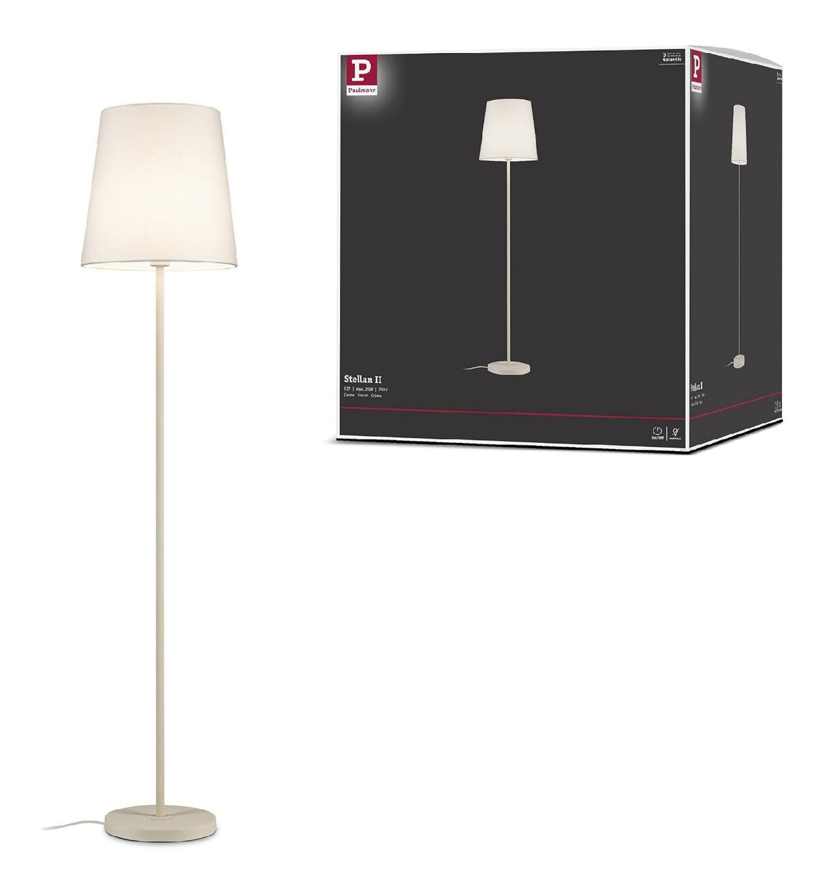 Lampadaire Beige au style moderne avec conception fonctionnelle 20W E27