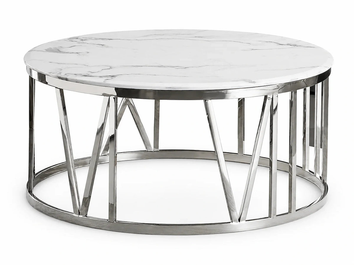 Table Basse ATMOS Ronde Plateau blanc 100x45cm