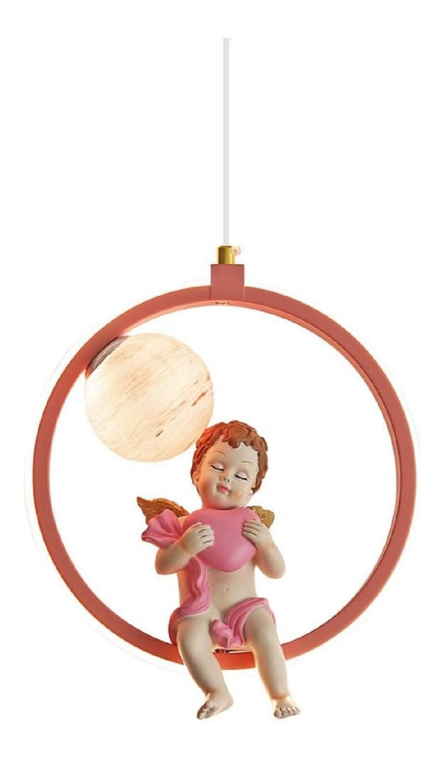 Luminaire Blanc et Ambre a silhouette graphique de type lustre GS-3520