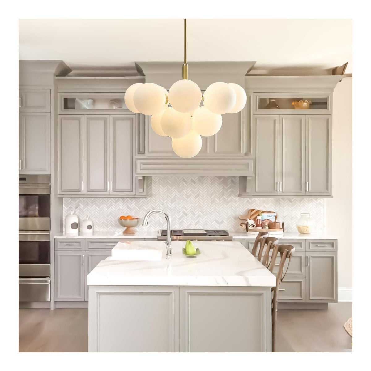 Suspension Blanc et Dore au style moderne avec conception fonctionnelle 40 W