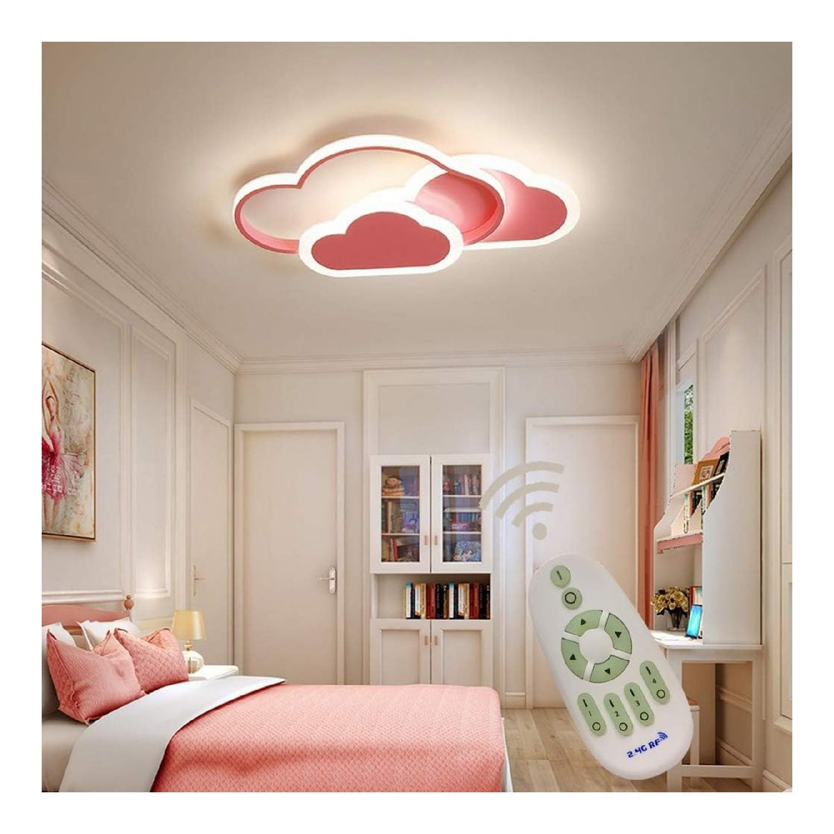 Luminaire Blanc et Ambre a silhouette graphique de type suspension 42W 6500 K
