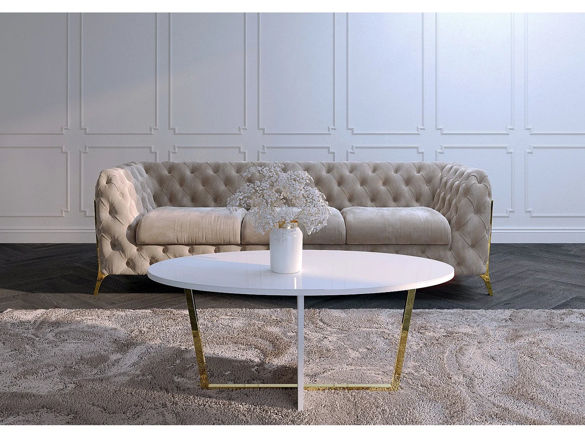 Blanc - Table basse en verre