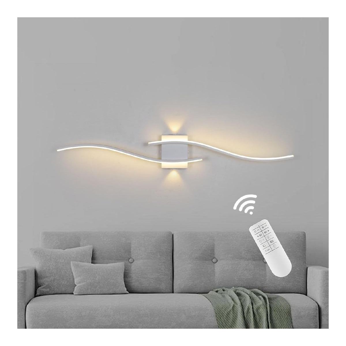 Applique murale decoratif Noir et Blanc avec diffusion lumineuse harmonieuse 30 W 6000K