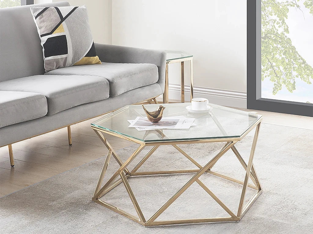 Table basse dore