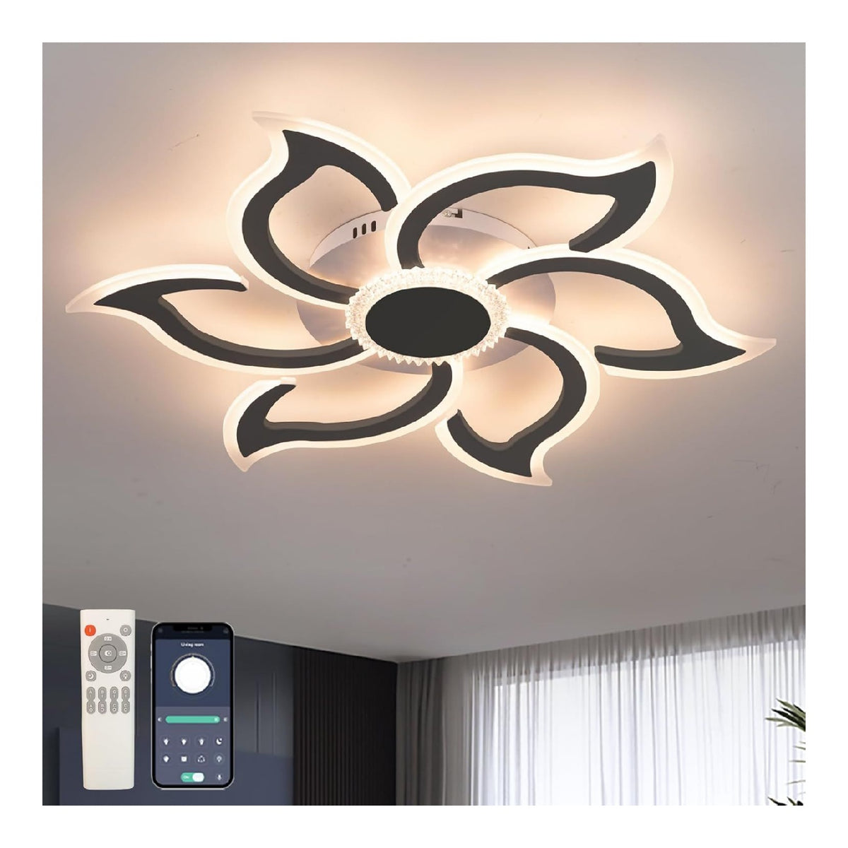 Lustre Noir et Blanc au style moderne avec conception fonctionnelle 54W 3000K