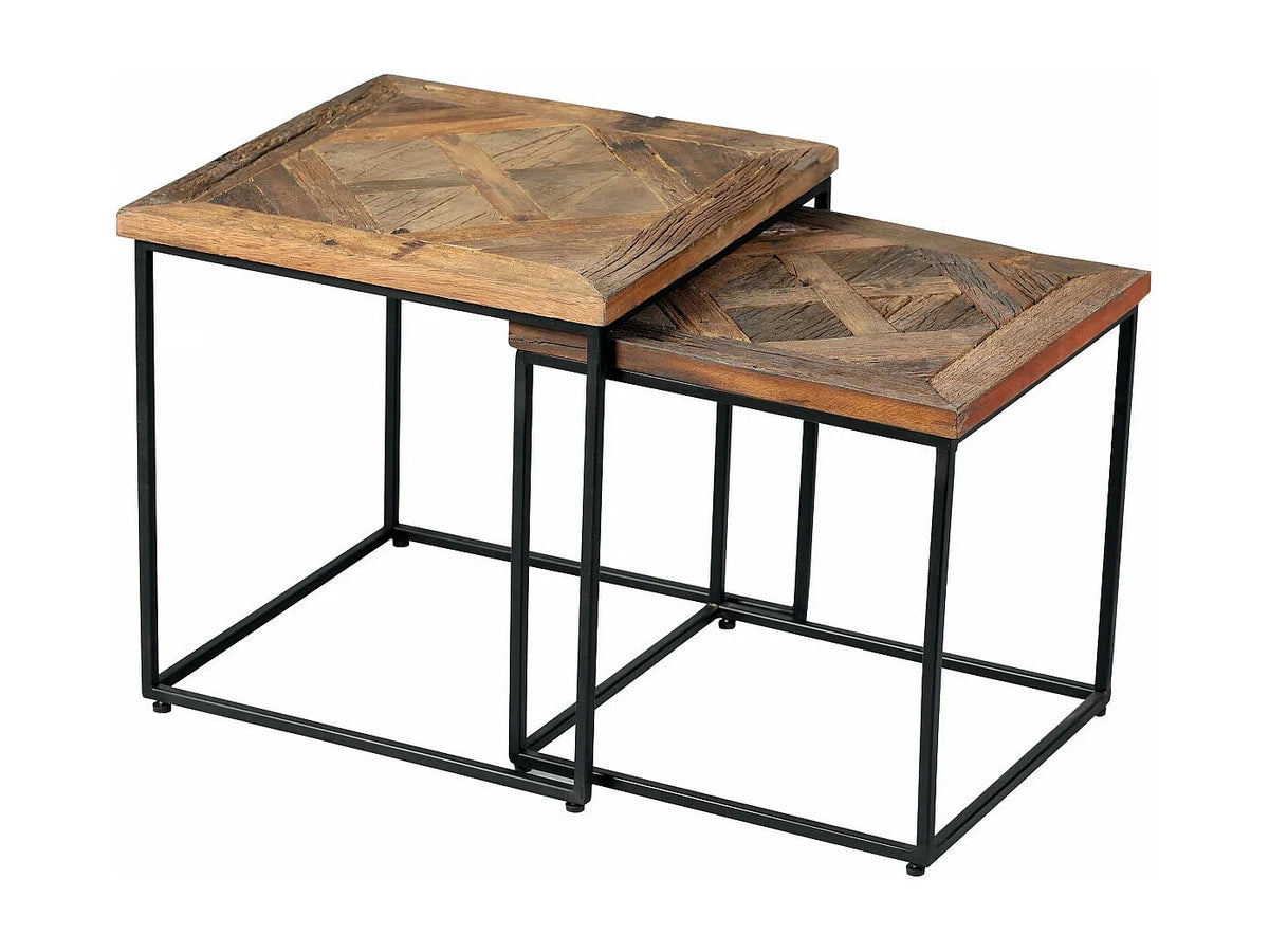 Table basses Manguier avec tables gigognes empilables