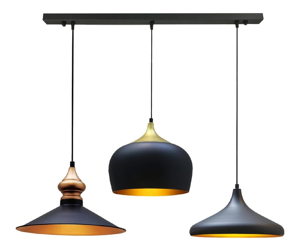 Suspension Noir a presence elegante et lumiere agreable QT-9691