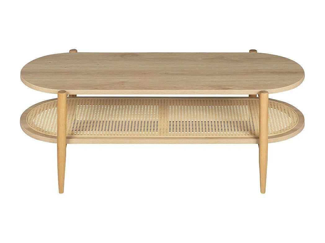 Ellos Table basse ovale bois cannage Bois clair